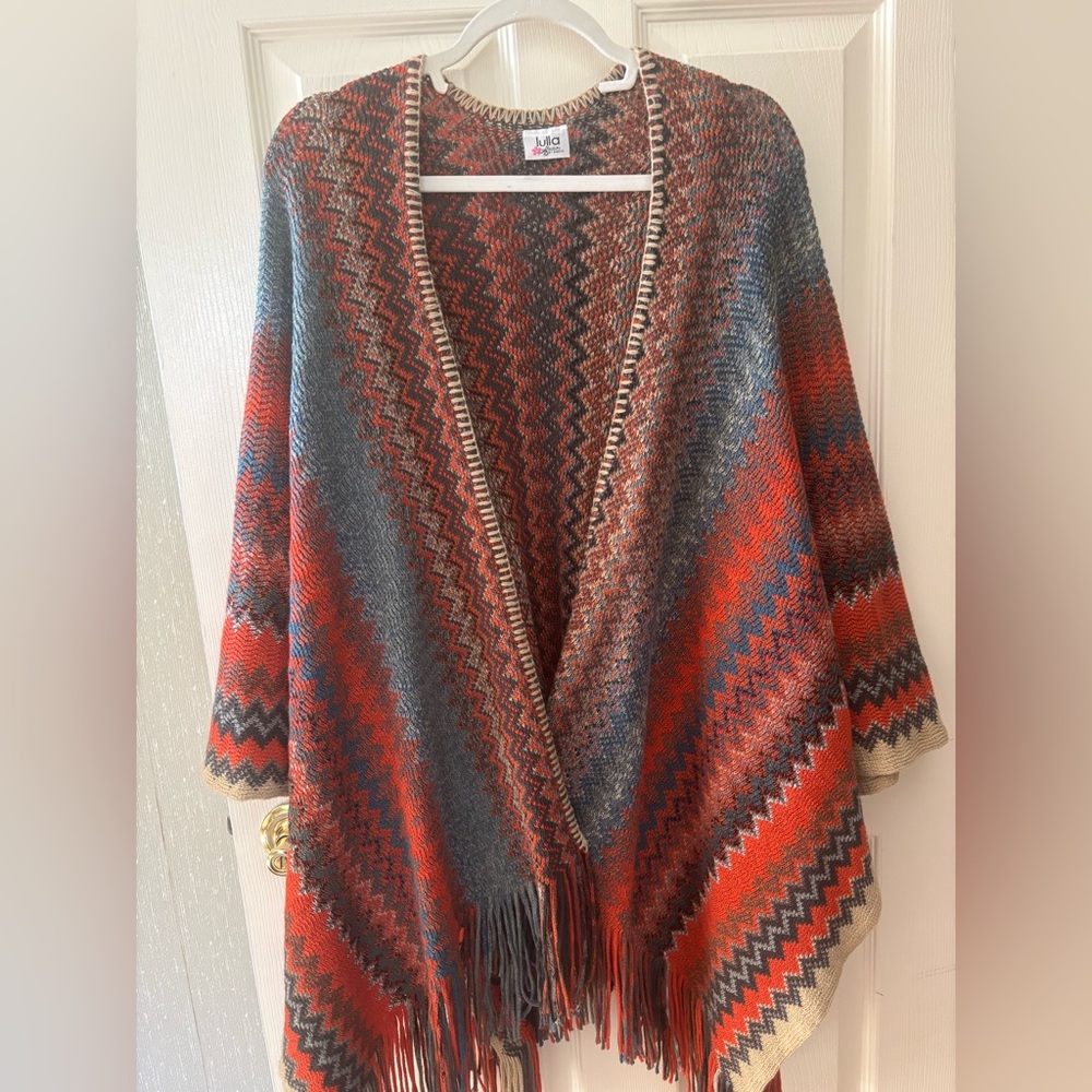 Vibrant Chevron Pattern Women's Ruana Wrap